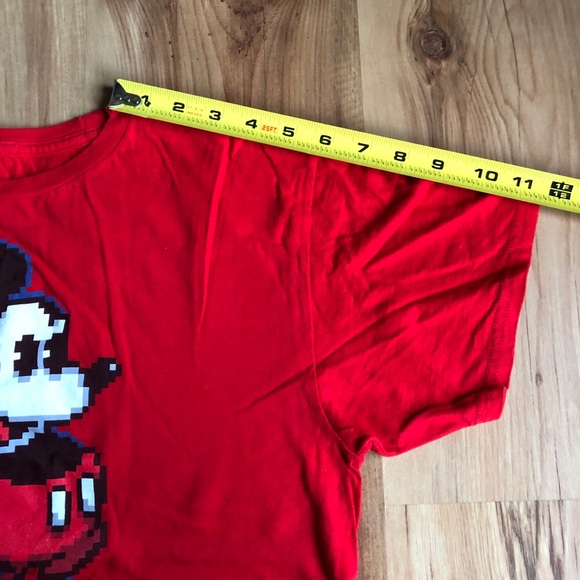 DISNEY Mickey Mouse Retro Style Pixel Shirt Graphic Tee Red 2XL Boy’s Unisex - Picture 8 of 14